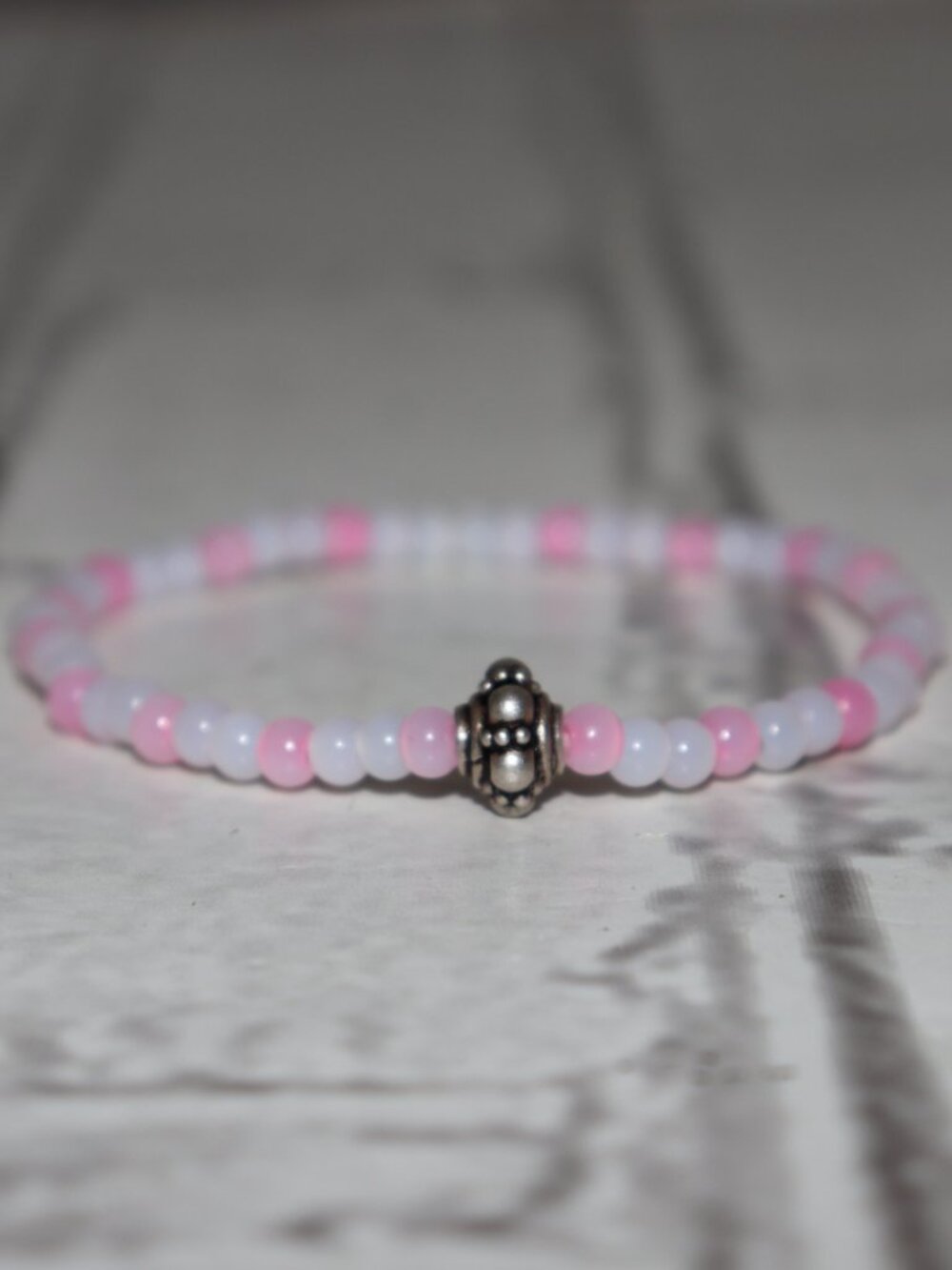✨ 7" Cat‑Eye Beaded Bracelet · Silver Accent · NWOT